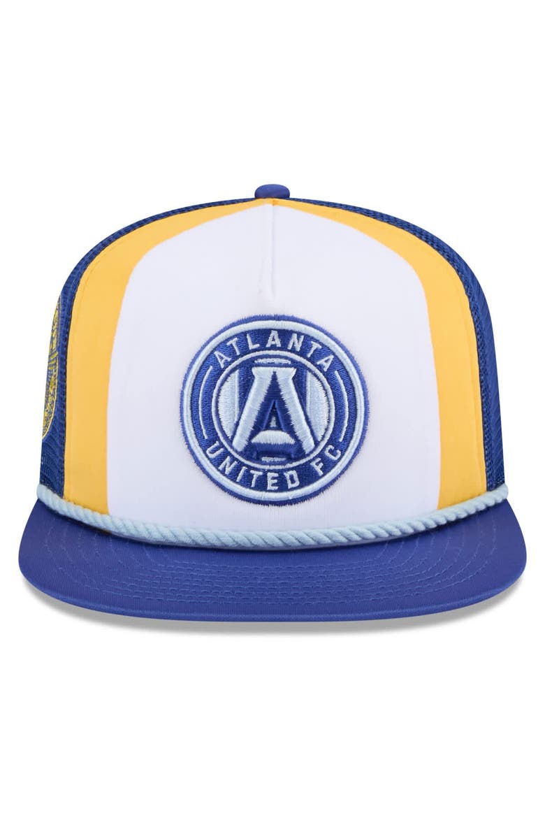 Men's New Era  White Atlanta United FC 2024 Jersey Hook A-Frame Trucker 9FIFTY Snapback Hat, Alternate, color, White