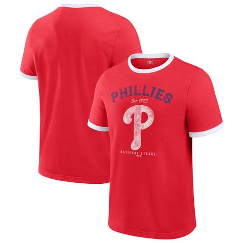Men's Darius Rucker Collection by Fanatics  Red Philadelphia Phillies Washed Ringer T-Shirt