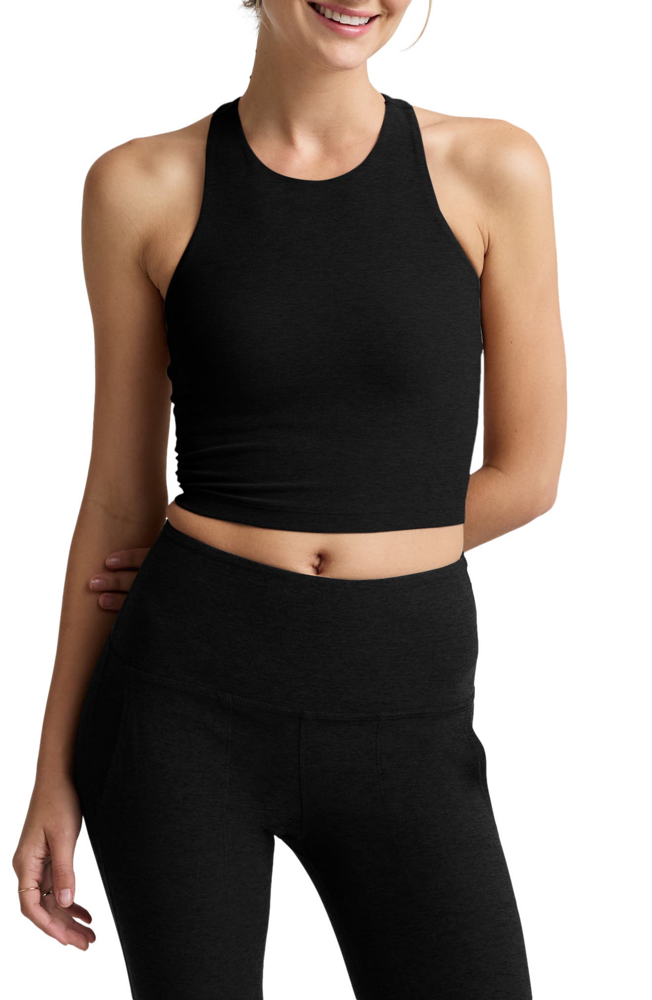 Spacedye High Neck Cropped Performance Tank
