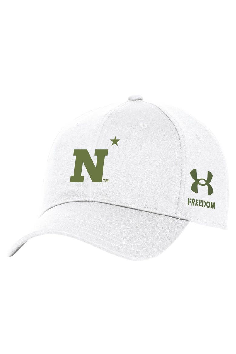 Men's Under Armour  White Navy Midshipmen Freedom Collection Adjustable Hat, Main, color, White