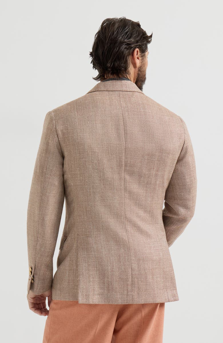 Brunello Cucinelli Chevron deconstructed blazer, Alternate, color, Apricot