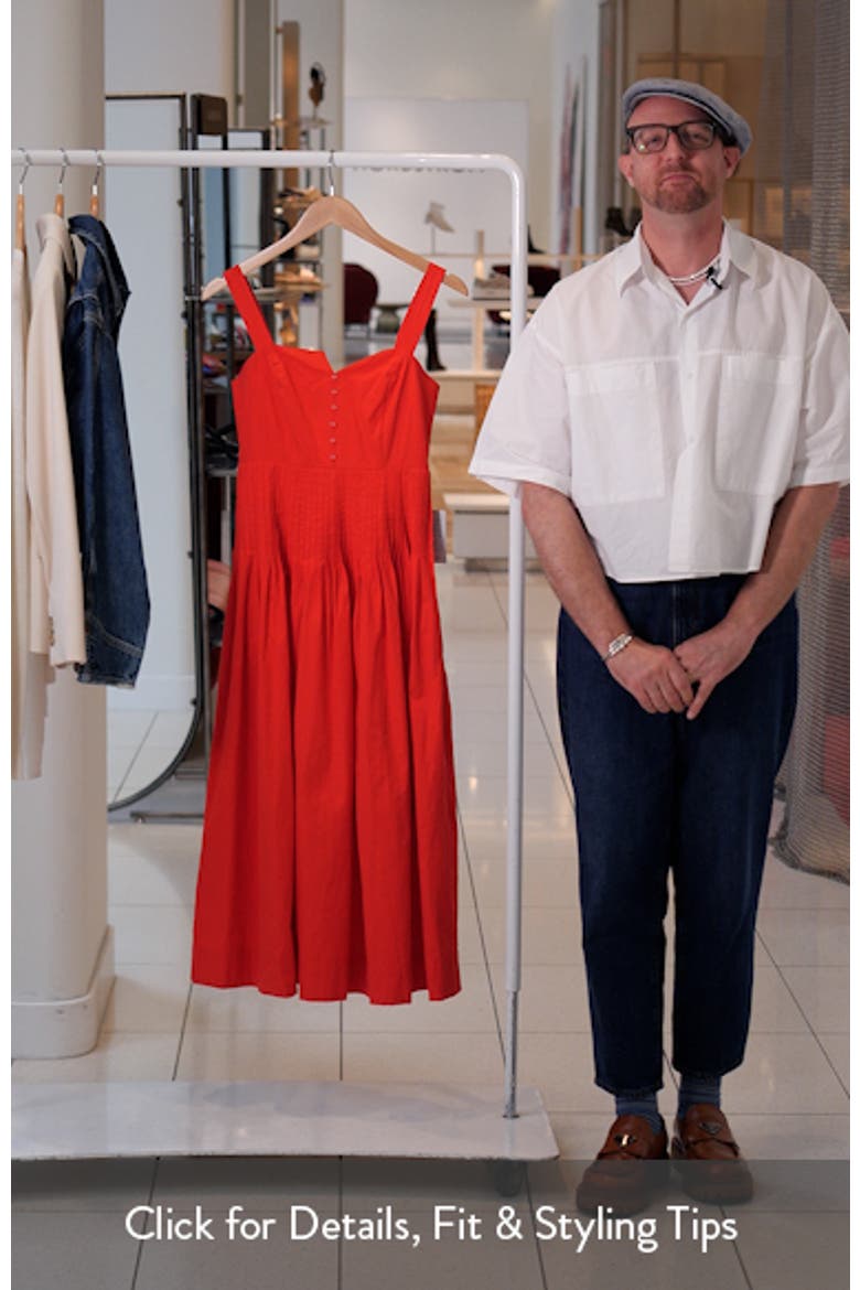 Pintuck Pleat Sleeveless Midi Dress video