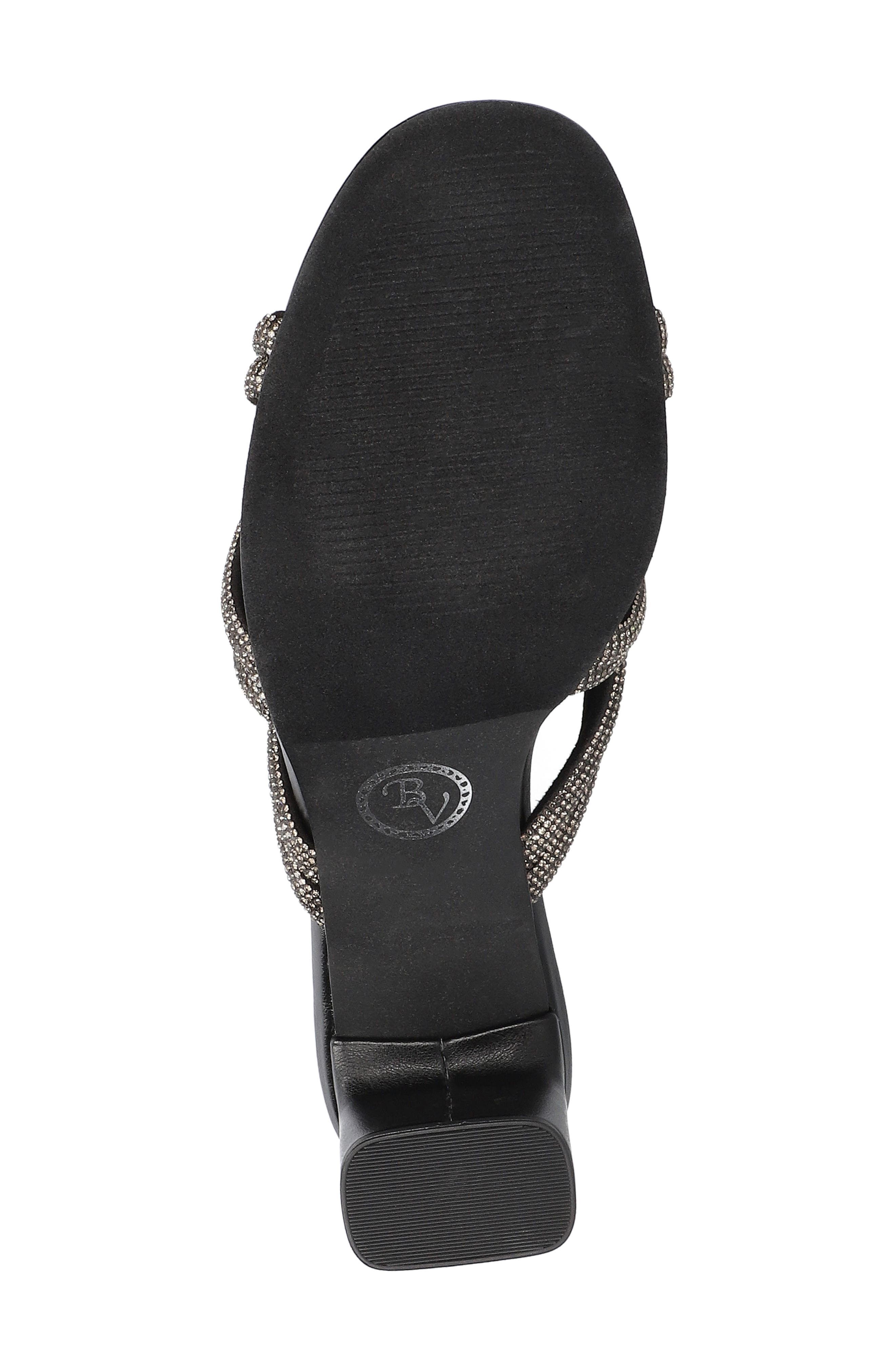 Bella Vita Carmen Crystal Sandal, Alternate, color, Black Suede