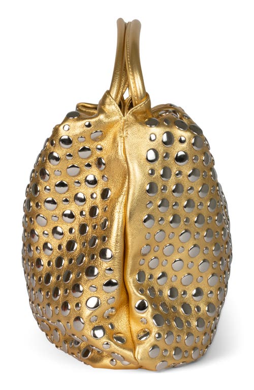 Jeffrey Campbell Brat Leather Shoulder Bag In Gold Silver
