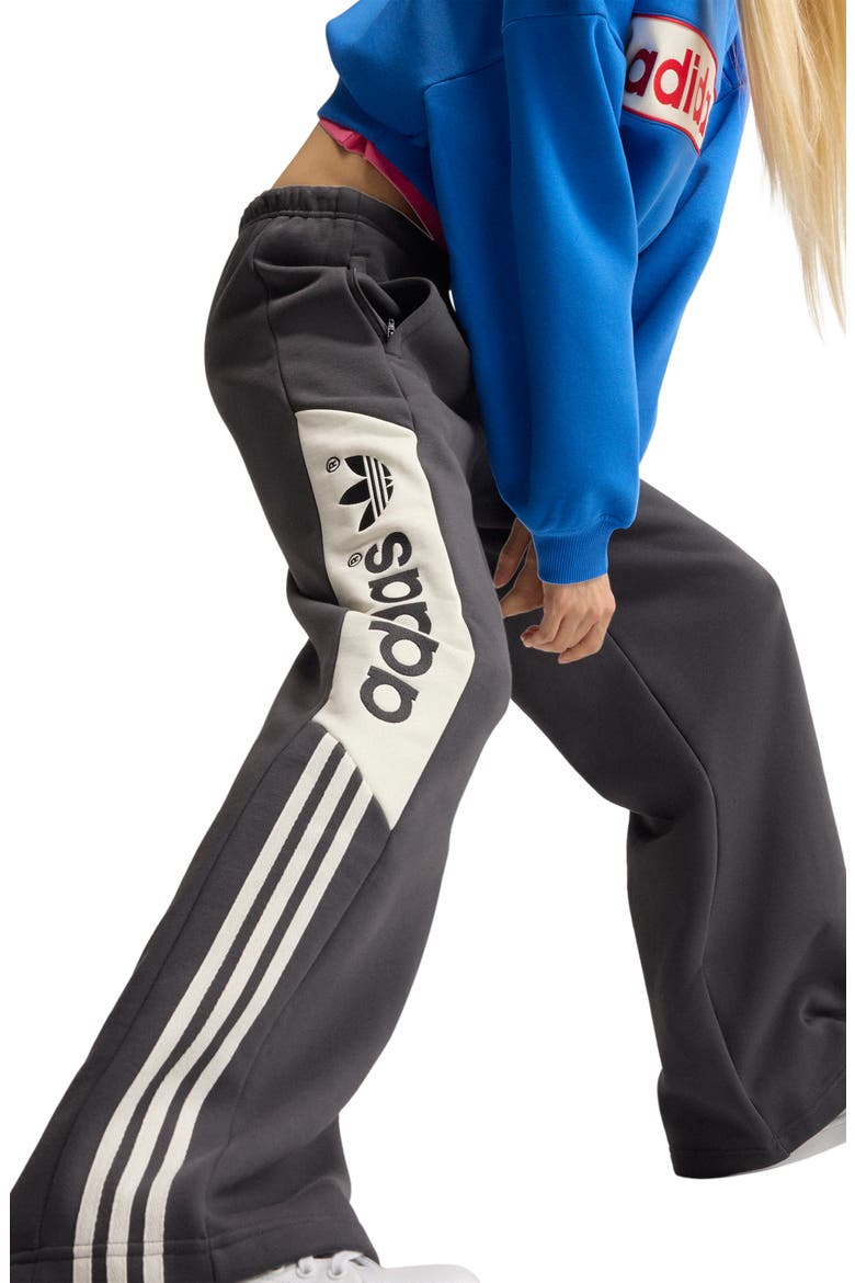 NY Blocked Wide Leg Sweatpants, Alternate, color, UTILITY BLACK