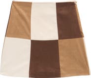 Tractr Kids' Colorblock Faux Suede Skirt