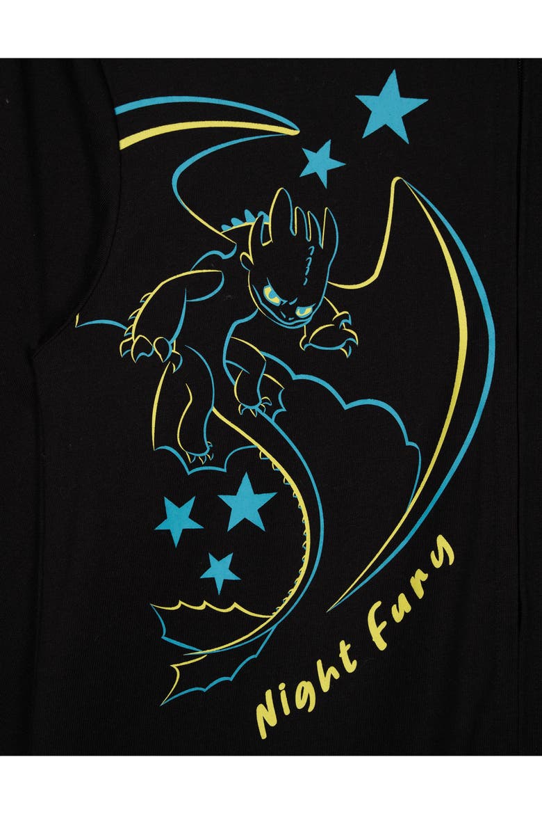 How to Train Your Dragon Toothless Hooded One Piece Coverall, Alternate, color, Toothless Charcoal