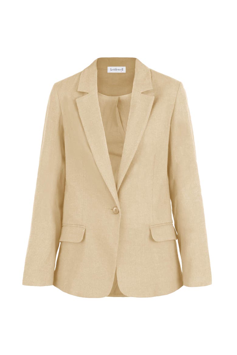 Iona Linen Blazer, Alternate, color, Safari