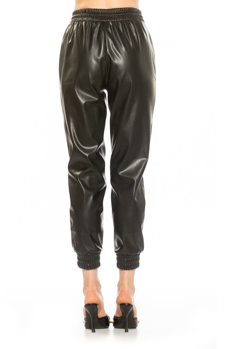 Alexia Admor Axel Faux Leather Joggers, Alternate, color, Black