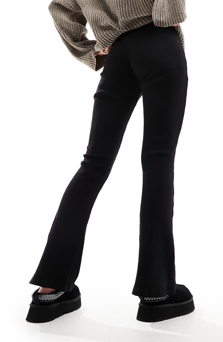 Miss Selfridge Rib Kick Flare Stretch Cotton Leggings, Alternate, color, 