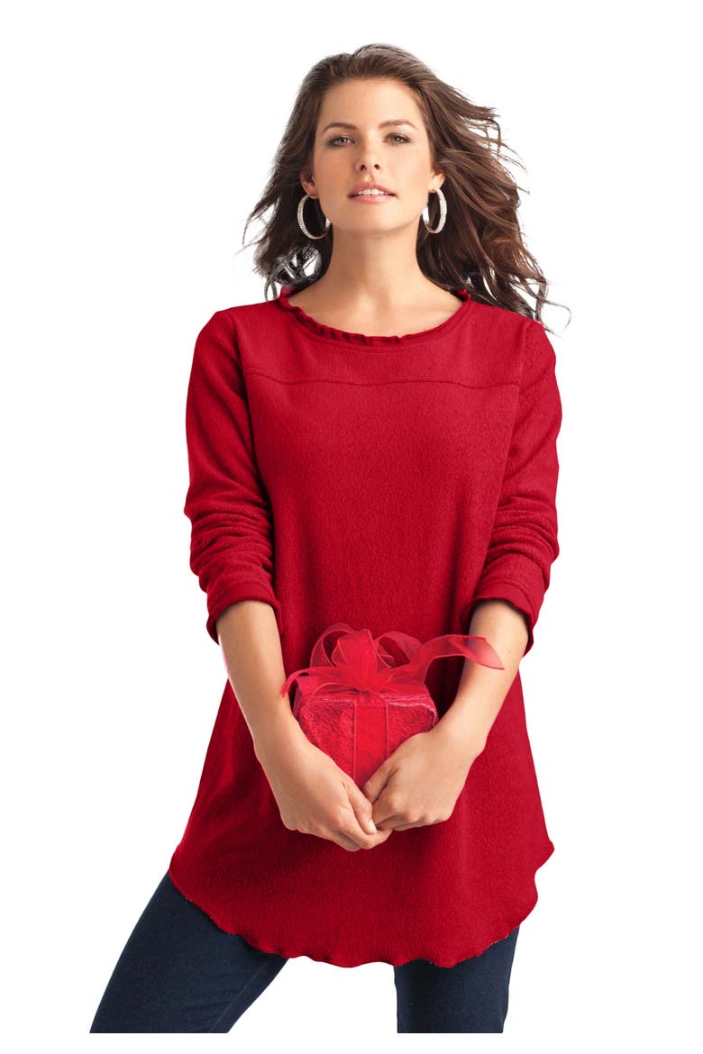 Fleece Fleece Tunic, Main, color, CLASSIC RED