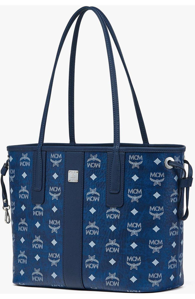 MCM Small Liz Shopper in Visetos, Alternate, color, Blue Visetos