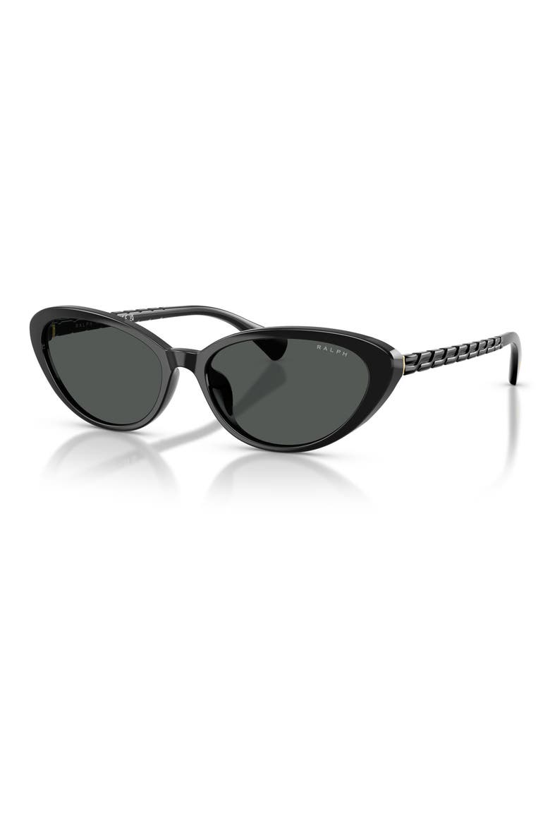 56mm Butterfly Sunglasses, Alternate, color, SHINY BLACK / GREY GRADIENT