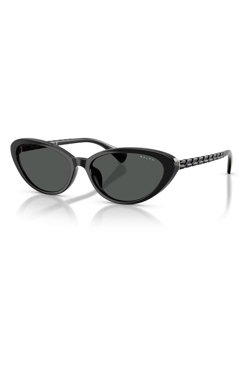 Ralph Lauren 56mm Butterfly Sunglasses, Alternate, color, Shiny Black / Grey Gradient