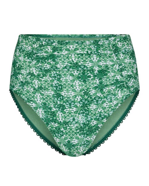 Shop Adore Me Pilar Swimwear High Waist Bikini Bottom In Geo Green