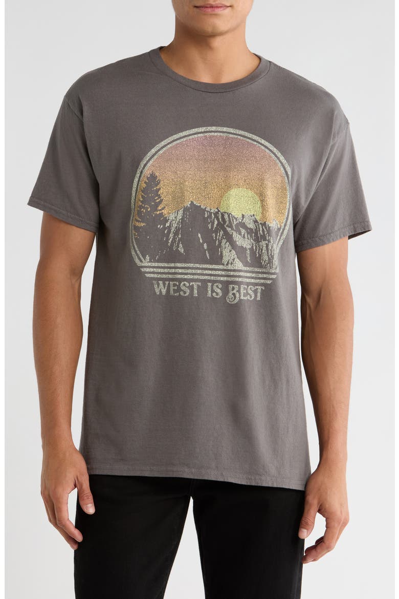West is Best Graphic T-Shirt, Main, color, CHARCOAL