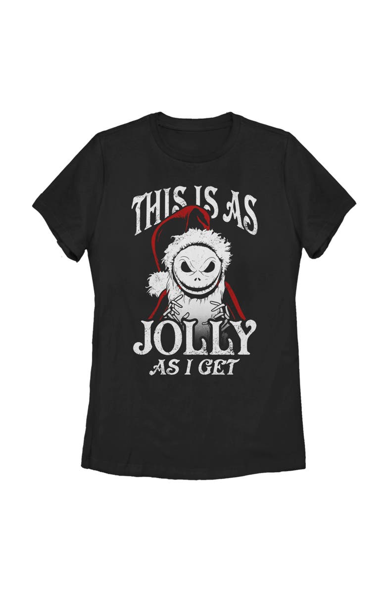 The Nightmare Before Christmas Women's The Nightmare Before Christmas This Is As Jolly as I Get Graphic T-Shirt, Main, color, Black