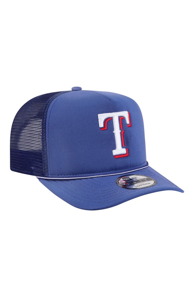 New Era Men's New Era Royal Texas Rangers Worn A-Frame 9FIFTY Trucker Snapback Hat, Alternate, color, Royal