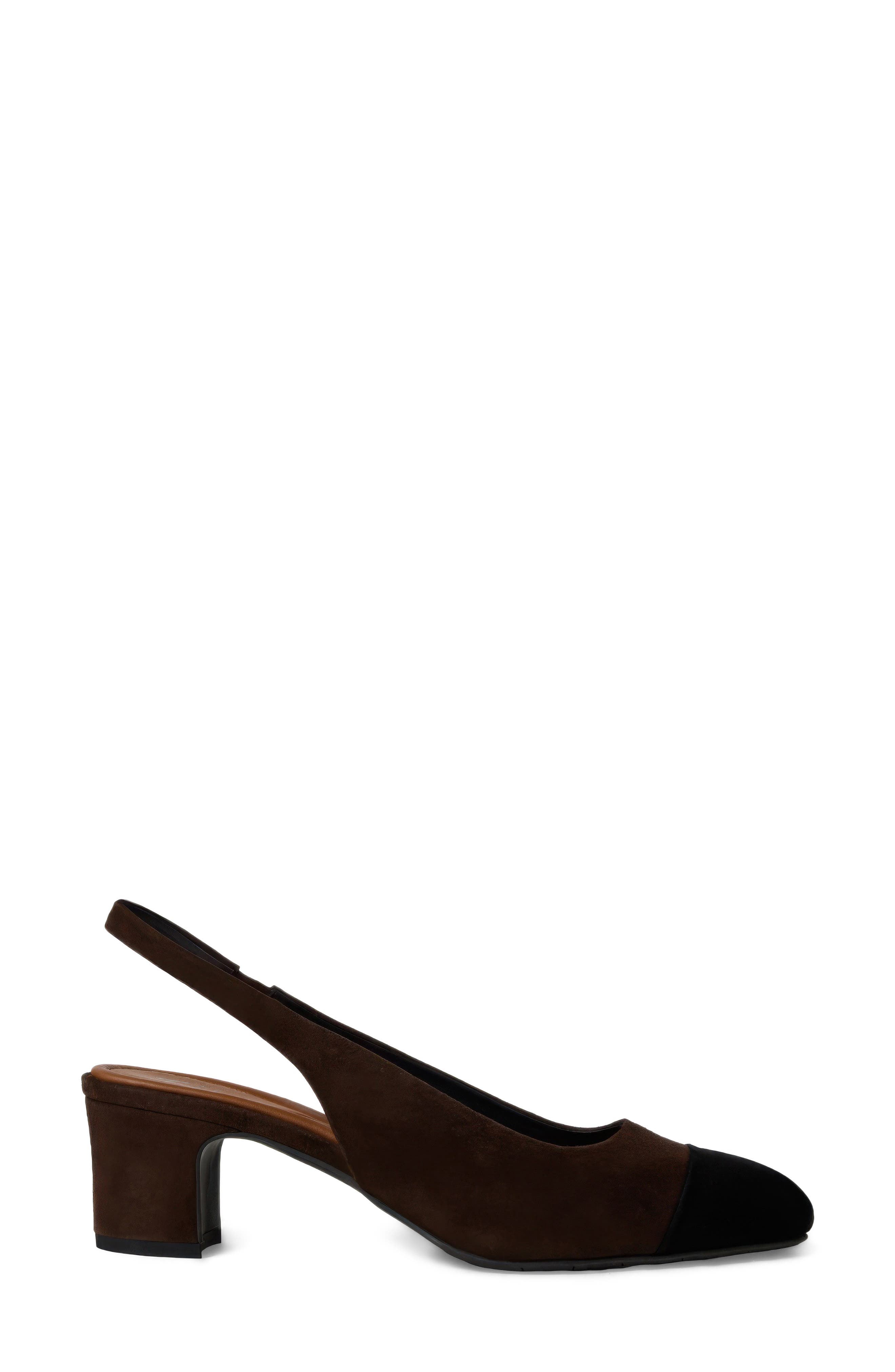Tiphaine Slingback Pump, Alternate, color, ESPRESSO/ BLACK SUEDE