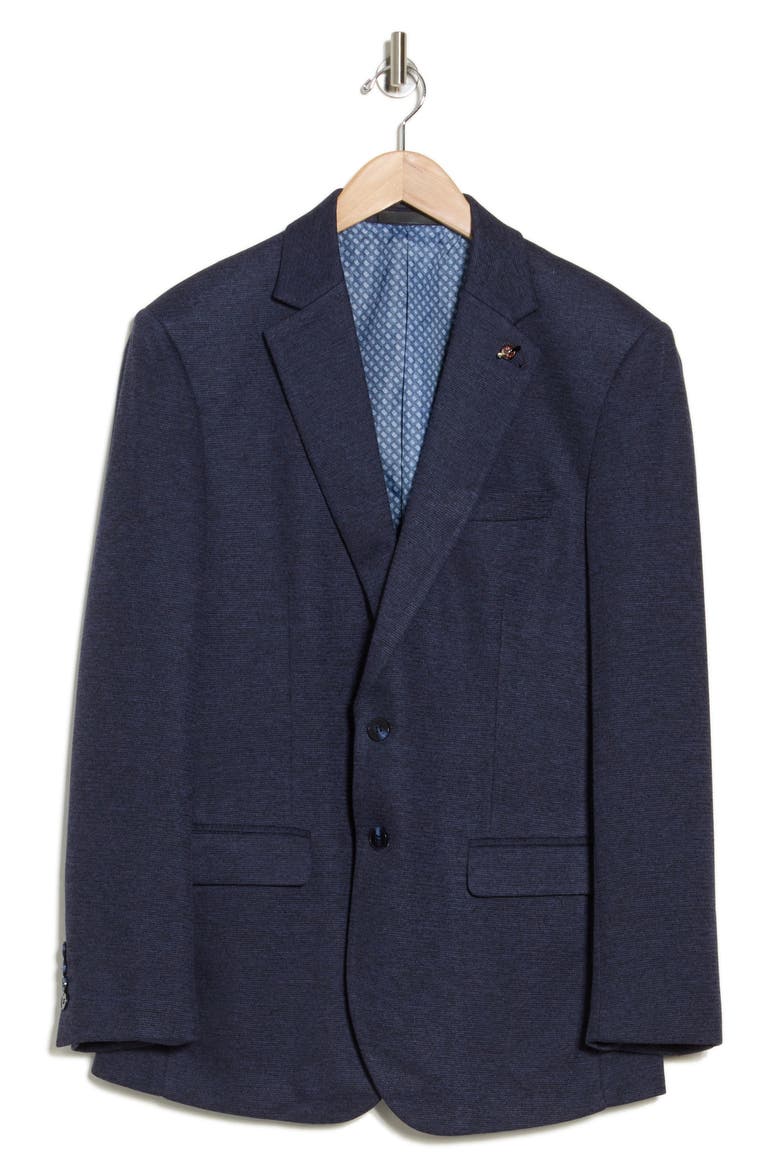 Slim Fit Knit Blazer, Alternate, color, BLUE MELANGE
