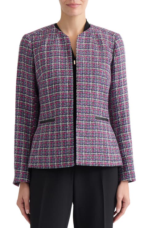 Collarless Tweed Jacket
