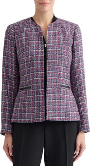 KASPER Collarless Tweed Jacket