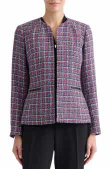 Collarless Tweed Jacket