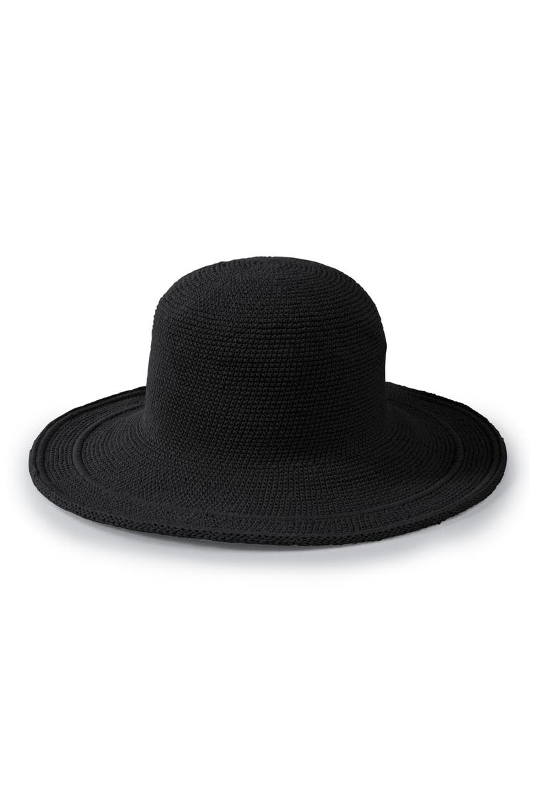 Cotton Crochet Bucket Hat, Main, color, BLACK