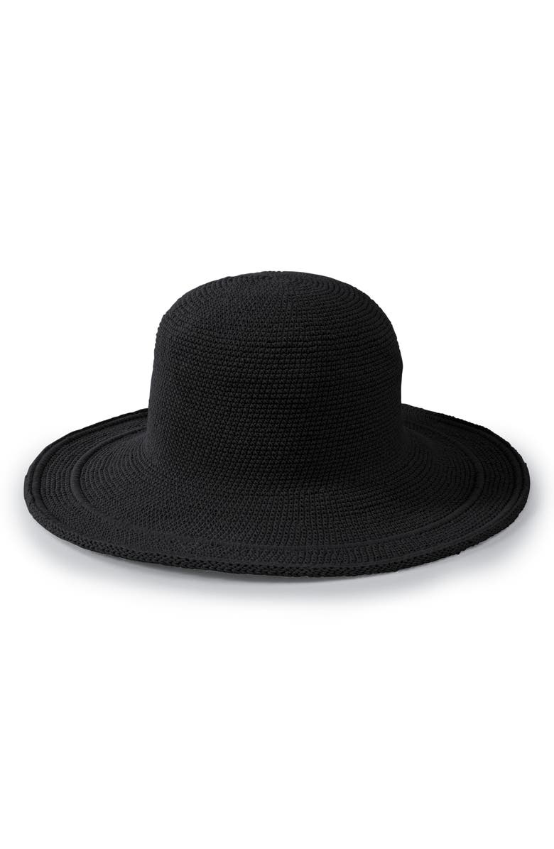 San Diego Hat Cotton Crochet Bucket Hat, Main, color, Black