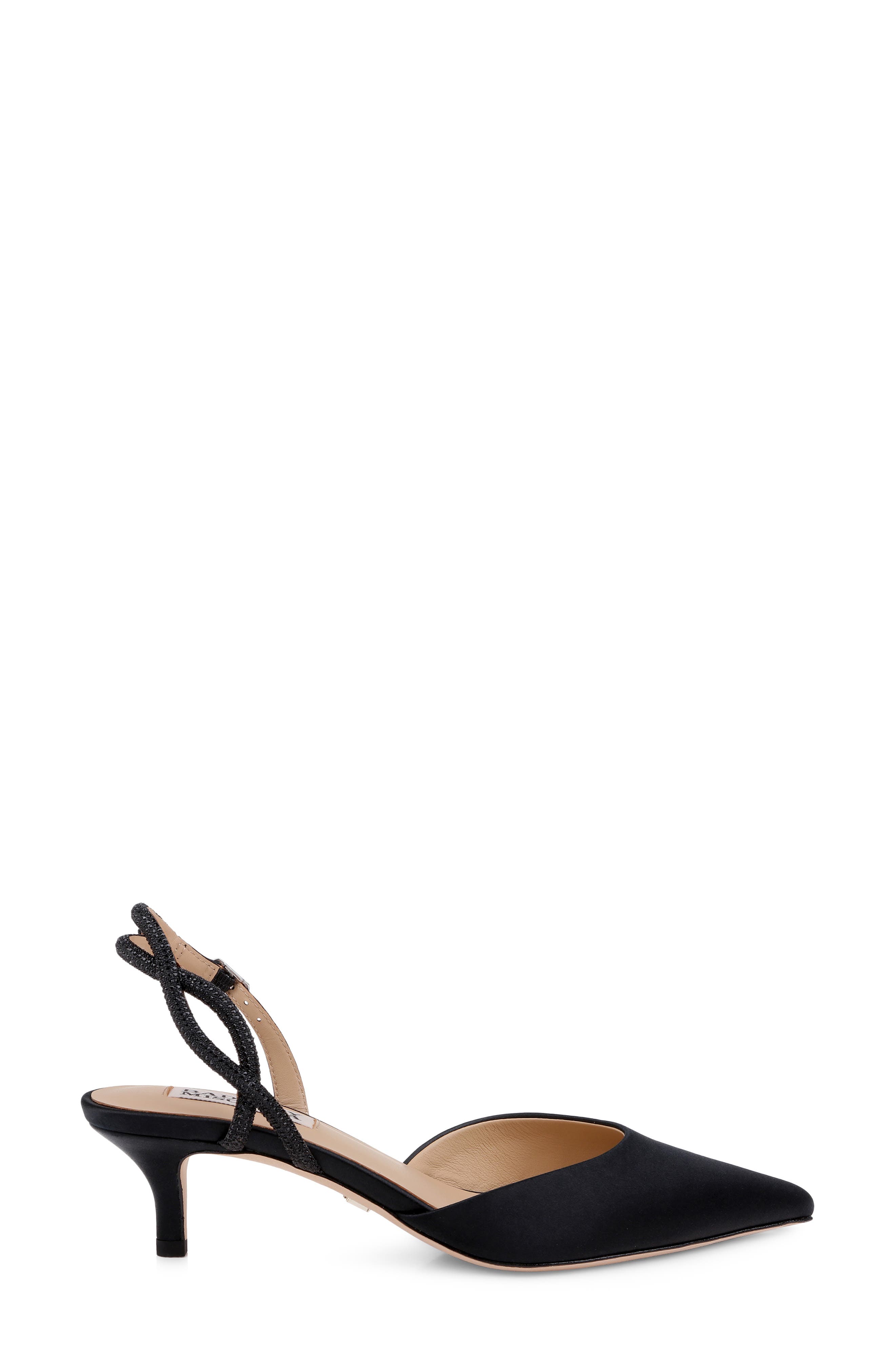 Badgley Mischka Collection Yulianna d'Orsay Pump, Alternate, color, Black Satin