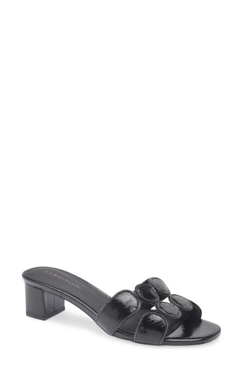 KOKO + PALENKI Lively Slide Sandal in Black Embossed Snake 