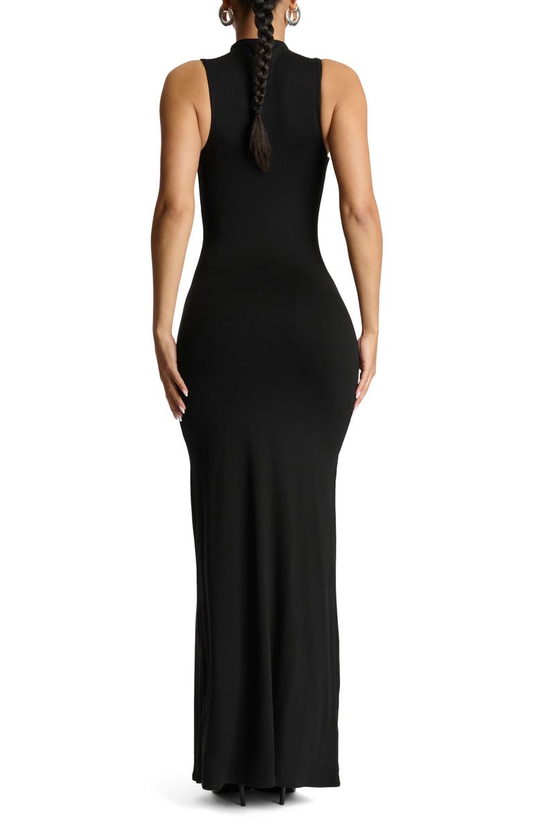 Mock Neck Sleeveless Maxi Dress