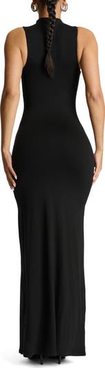 Mock Neck Sleeveless Maxi Dress