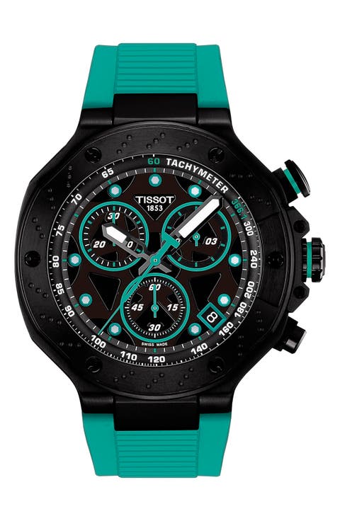 T-Race Chronograph Silicone Strap Watch, 45mm