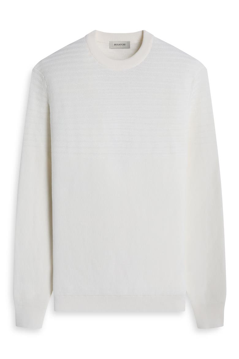 Mixed Stitch Cotton Crewneck Sweater, Alternate, color, CHALK