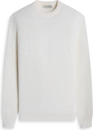 Bugatchi Mixed Stitch Cotton Crewneck Sweater