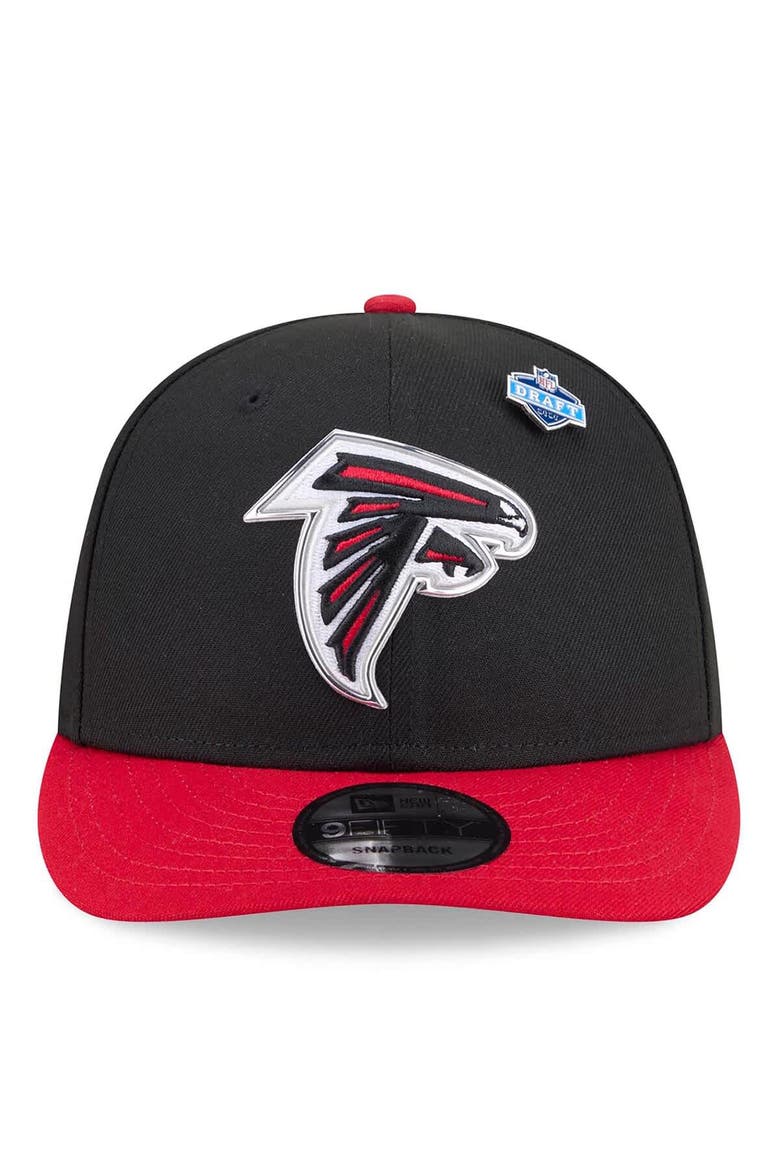Men's New Era  Black/Red Atlanta Falcons 2026 NFL Draft On Stage Pre-Curved 9FIFTY Snapback Hat, Alternate, color, Black
