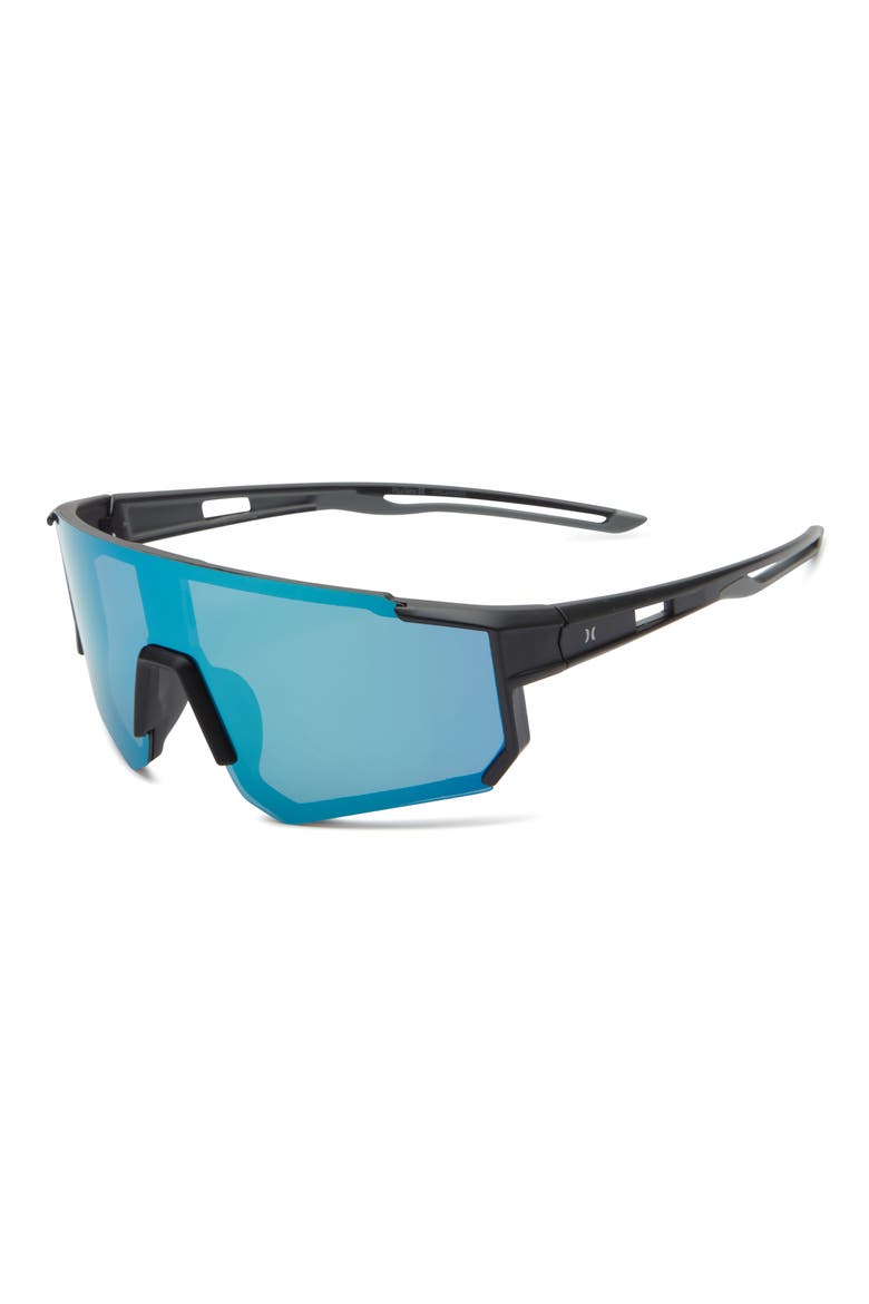 135mm Semi Rimless Polarized Sunglasses, Alternate, color, BLACK/RAINBOW