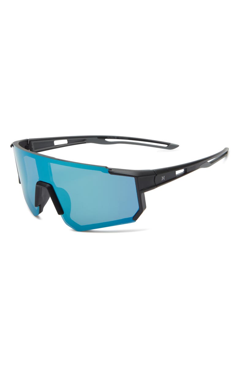 Hurley 135mm Semi Rimless Polarized Sunglasses, Alternate, color, Black/ Rainbow