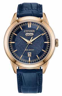Eco-Drive Leather Strap Watch