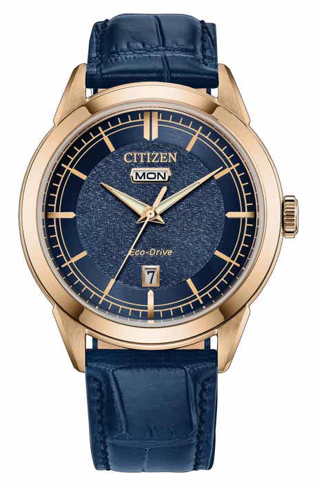 Eco-Drive Leather Strap Watch