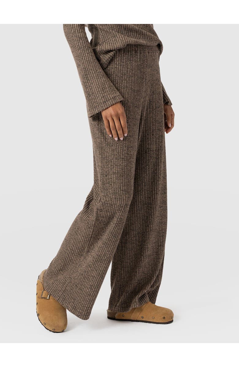 Saint + Sofia Victory Rib Wide Leg Pant, Alternate, color, Beige