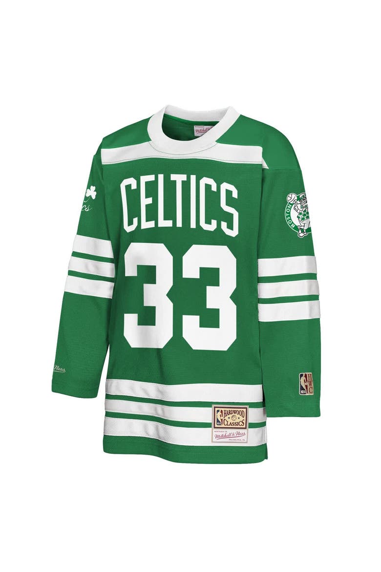 Youth Mitchell & Ness Larry Bird Kelly Green Boston Celtics Maxxed Out 2.0 Fashion Hockey Jersey, Alternate, color, Kelly Green