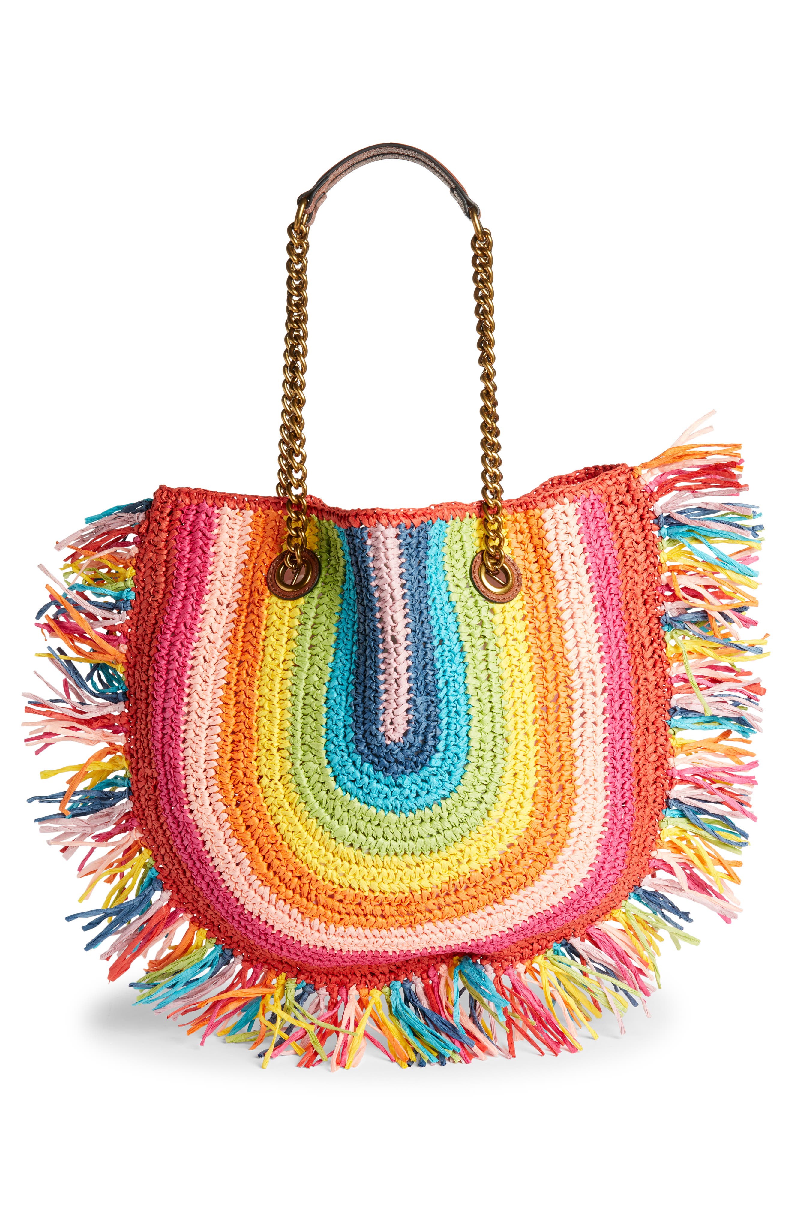 Chelsea Raffia Tote, Alternate, color, MULTI/ RAINBOW