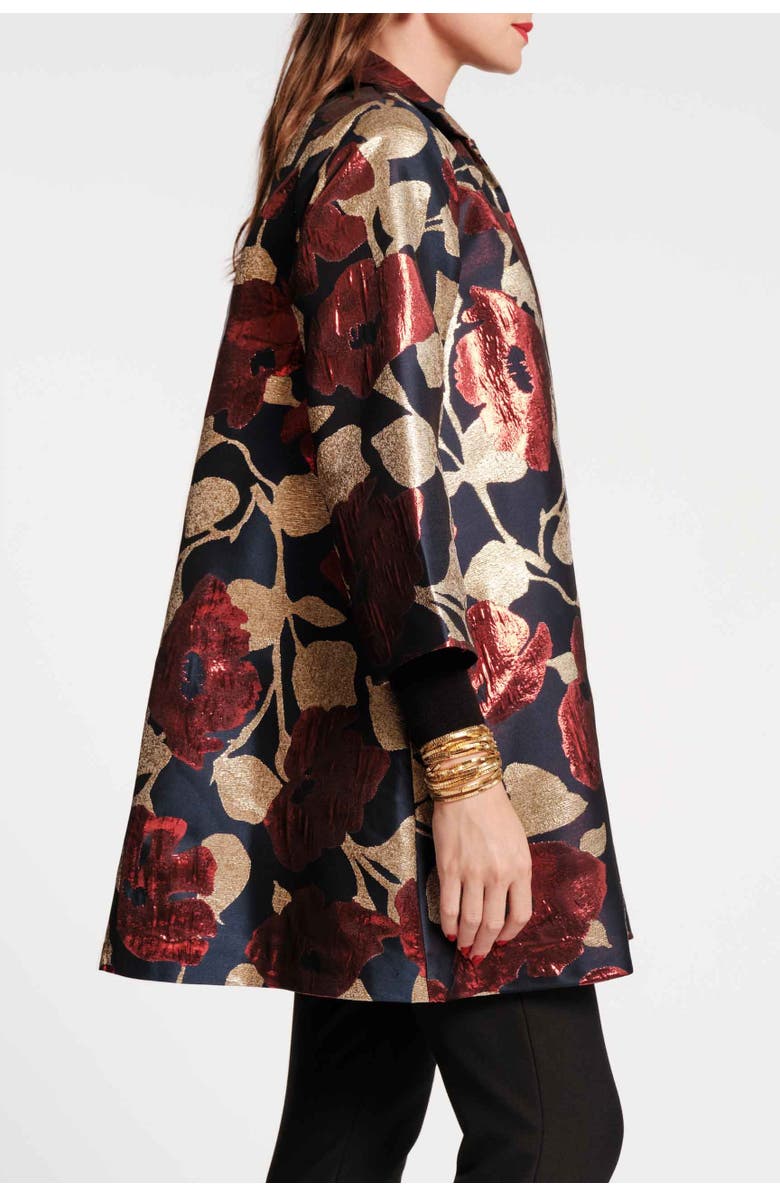Frances Valentine Cornelia Swing Coat, Alternate, color, Navy/Gold/Multi