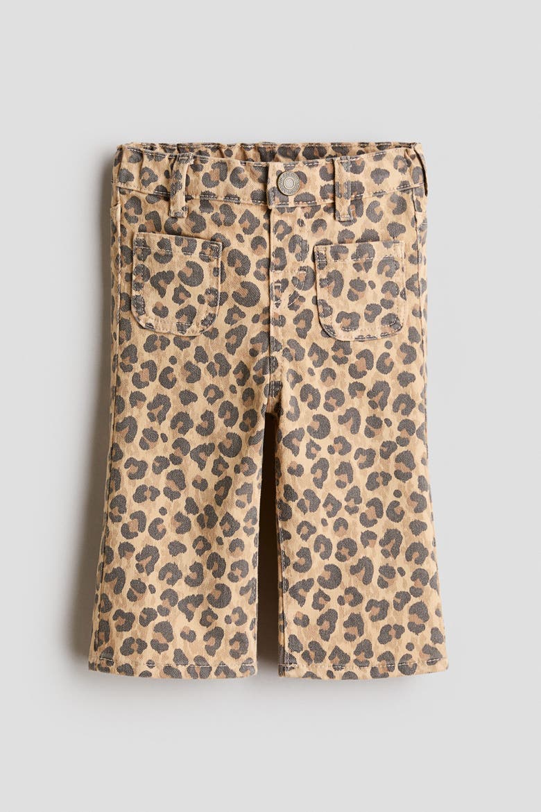 Flared Leg Jeans, Main, color, Beige/leopard print