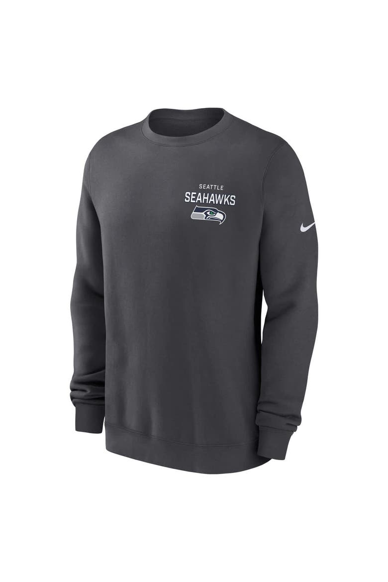 Men's Nike Anthracite Seattle Seahawks Primetime Club Fleece Pullover Sweatshirt, Alternate, color, Anthracite