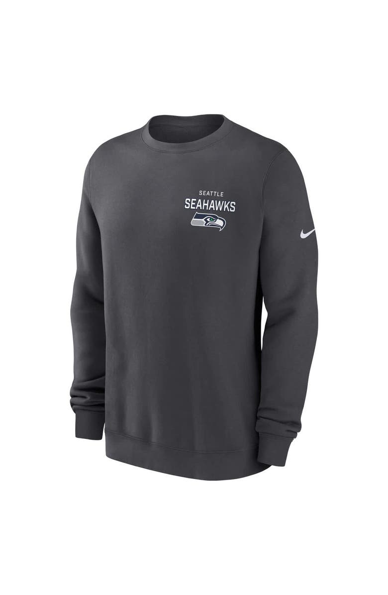 Nike Men
s Nike Anthracite Seattle Seahawks Primetime Club Fleece Pullover Sweatshirt, Alternate, color, 