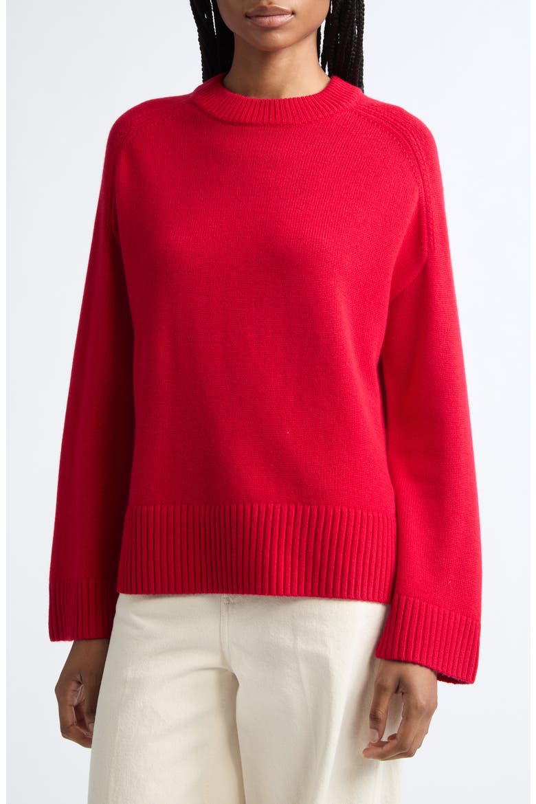 Riley Wool & Cashmere Sweater, Alternate, color, RED