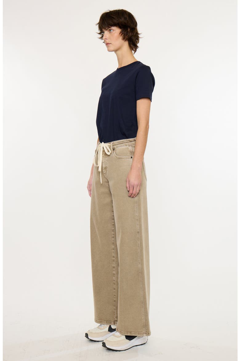 Natty Mid Rise Wide Flare Jeans, Alternate, color, Tan